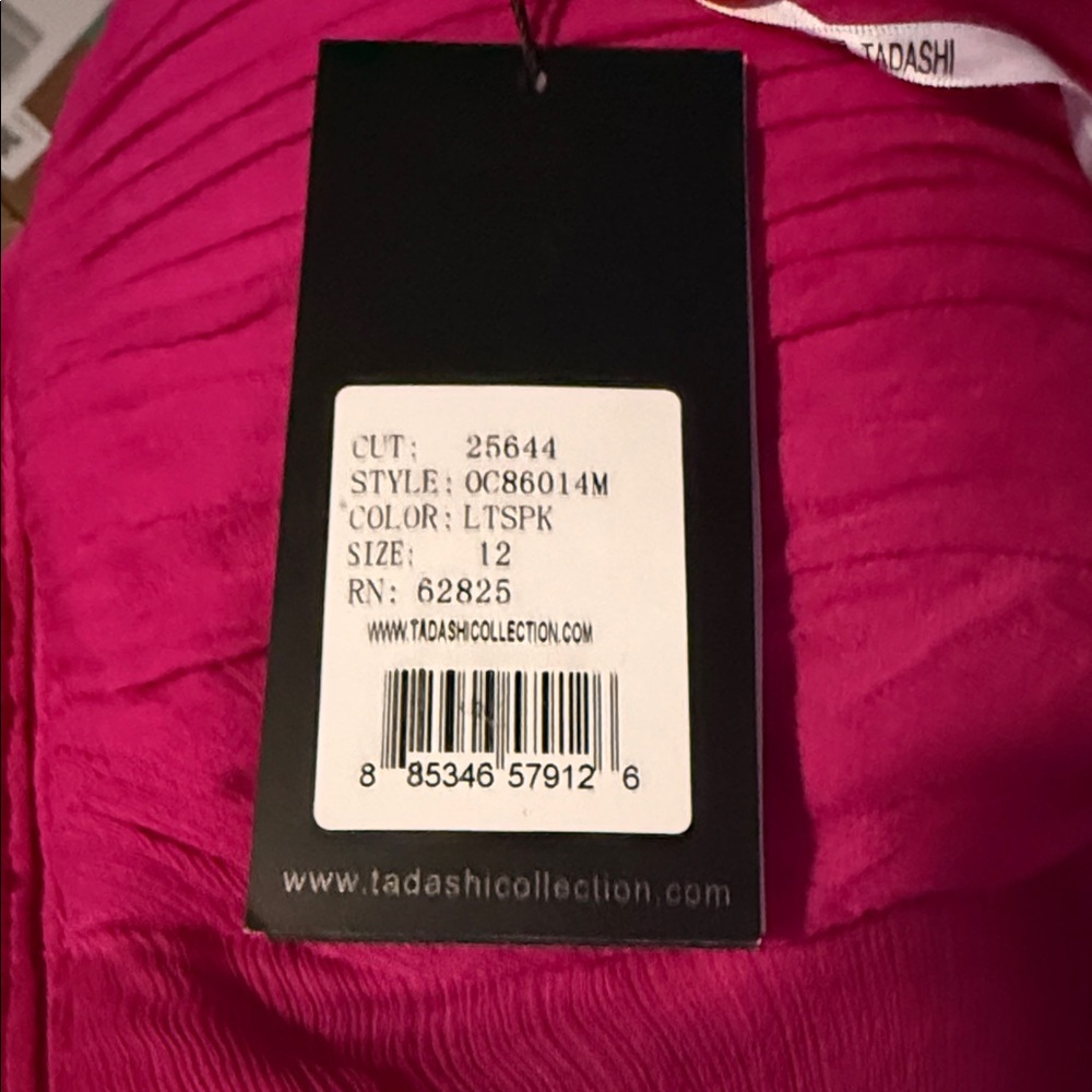 One-Shoulder Tadashi Collection Saks Fifth Avenue Pink Dress Cocktail Sz 12 NWT - Picture 13 of 15